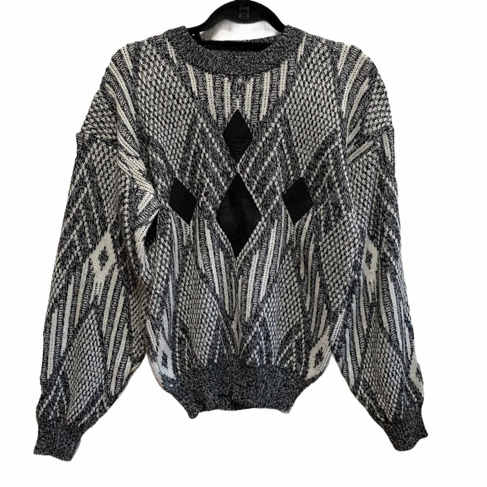 Vintage Alvin Josef Leather Detailed Knit Sweater